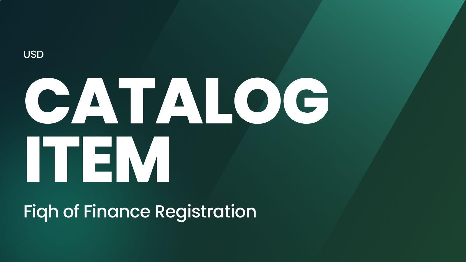 Fiqh of Finance Registration